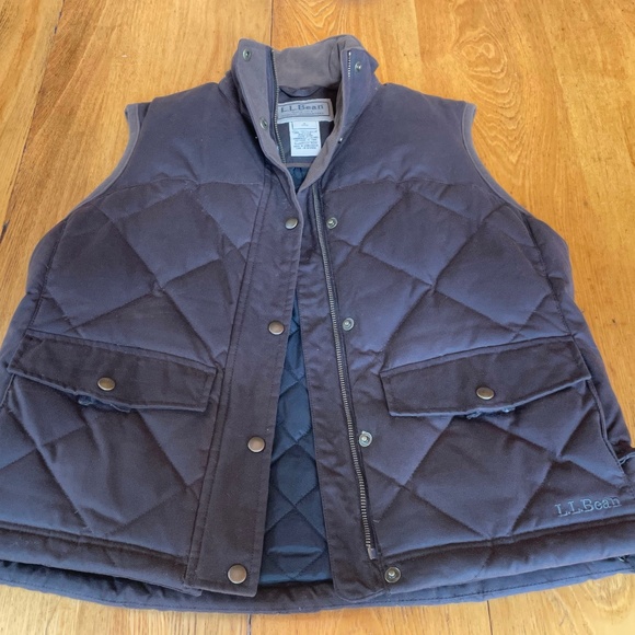 L.L. Bean Jackets \u0026 Coats | Llbean Signature Waxed Down Vest | Color: Brown | Size: S | Elise871's Closet